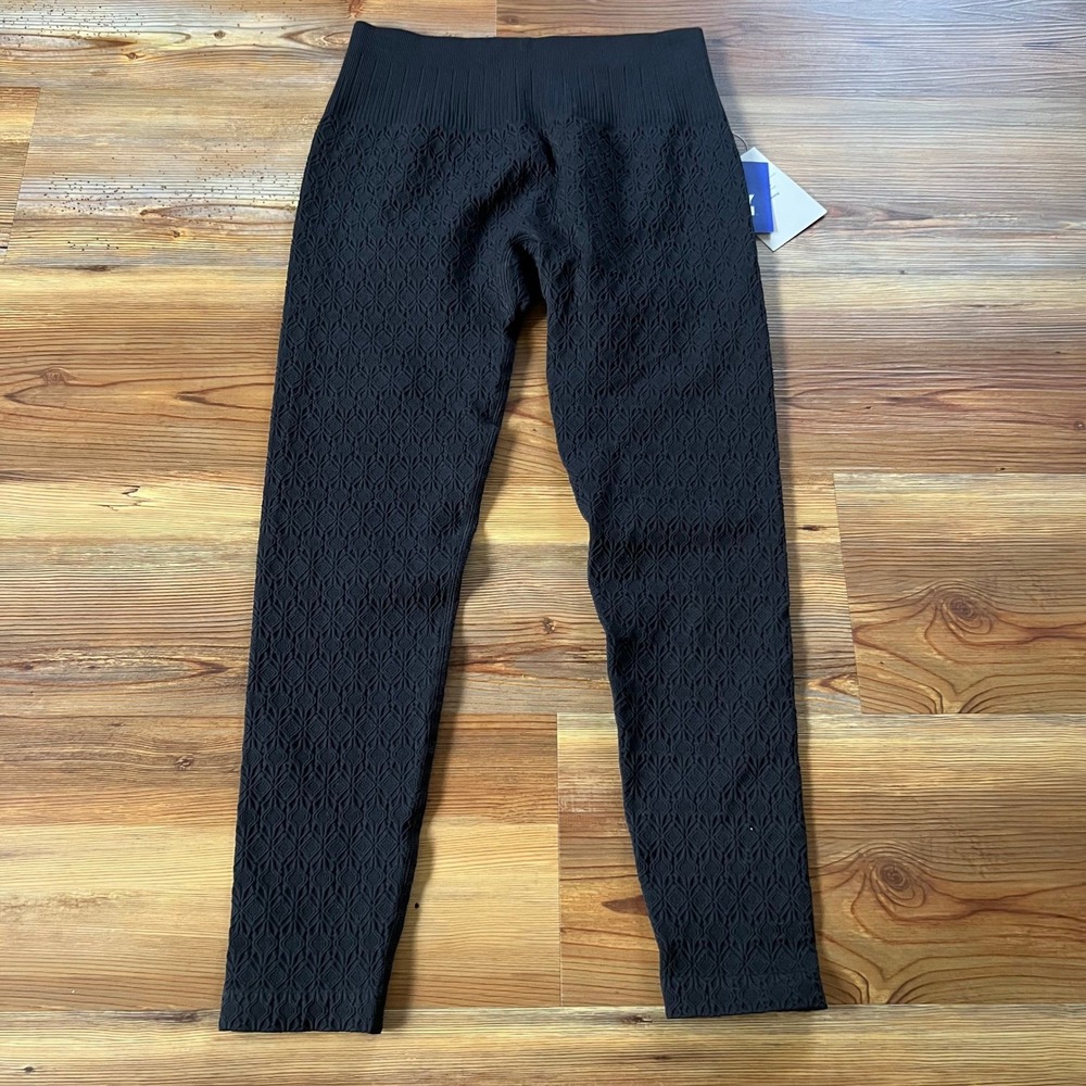 JoyLab Womens Black Textured High-Rise 7/8 Seamless Leggings Medium NEW
